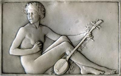 "Girls Singing Spring" (South), 1914-15, Silver plaque, 4.75" x 7.12"